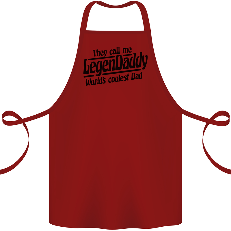 Legendaddy Funny Father's Day Daddy Cotton Apron 100% Organic Maroon