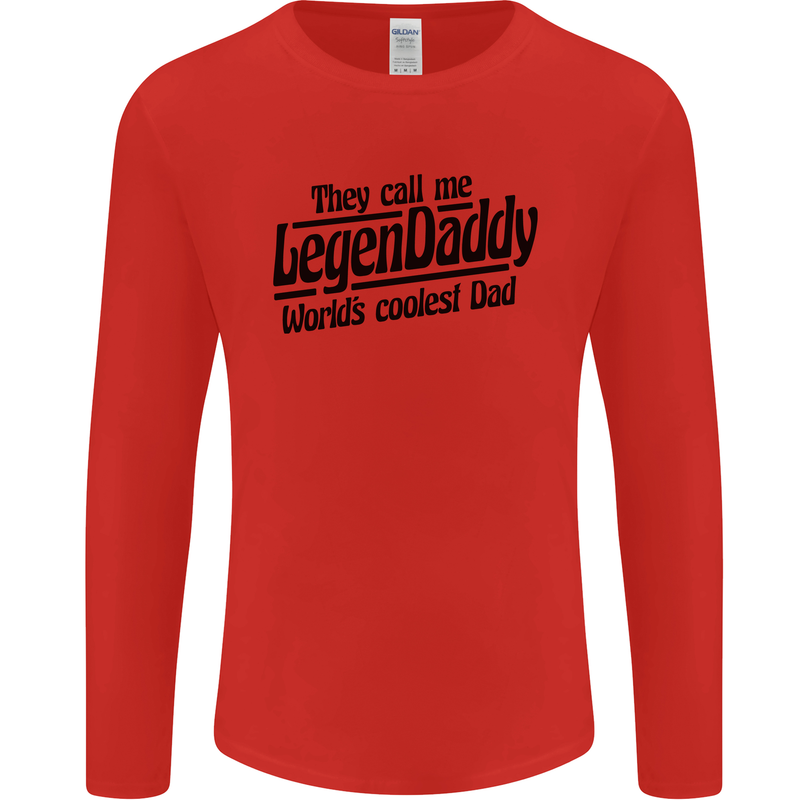 Legendaddy Funny Father's Day Daddy Mens Long Sleeve T-Shirt Red