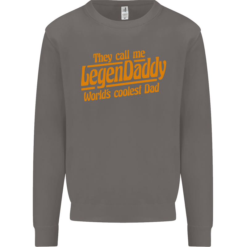Legendaddy Funny Father's Day Daddy Mens Sweatshirt Jumper Charcoal