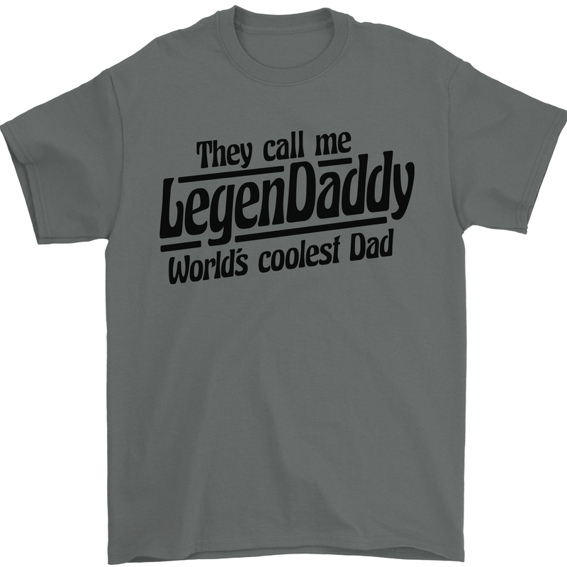 Legendaddy Funny Father's Day Daddy Mens T-Shirt Cotton Gildan Charcoal