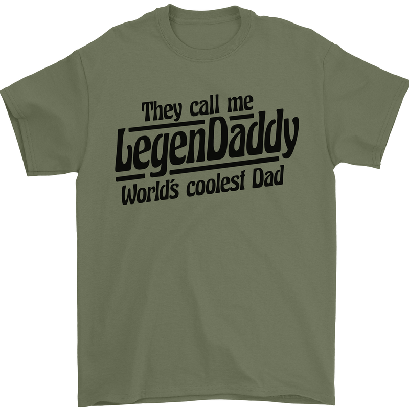 Legendaddy Funny Father's Day Daddy Mens T-Shirt Cotton Gildan Military Green
