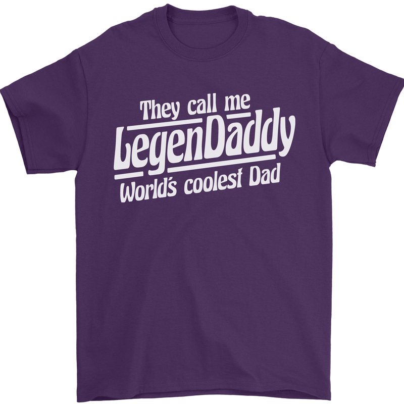 Legendaddy Funny Father's Day Daddy Mens T-Shirt Cotton Gildan Purple