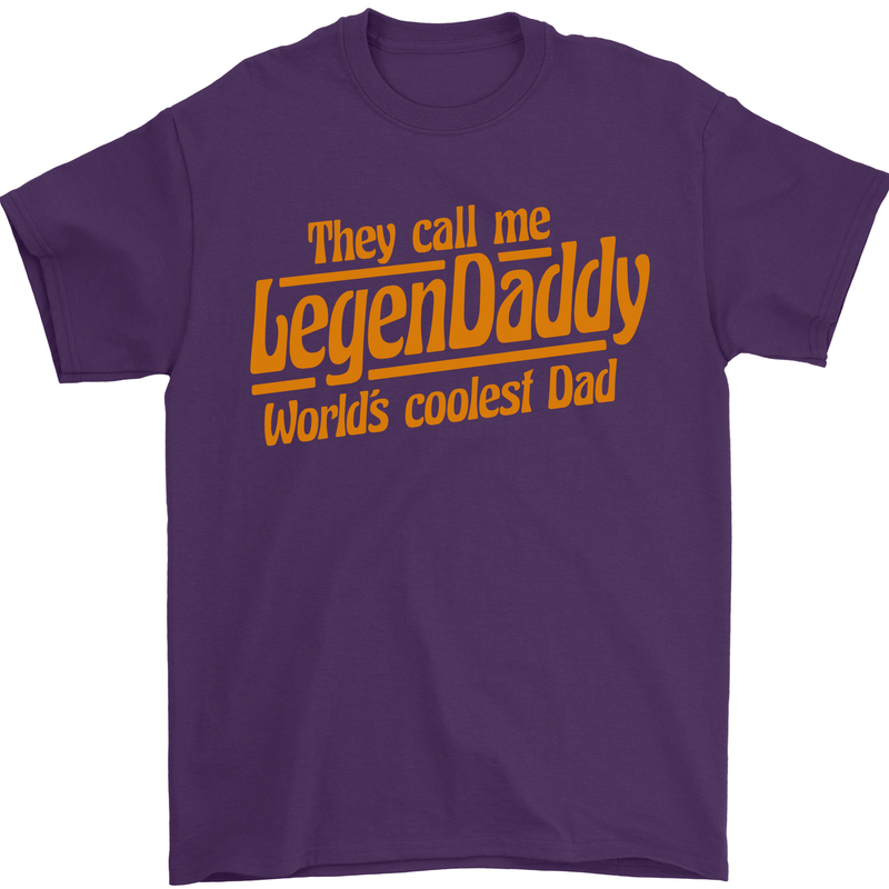 Legendaddy Funny Father's Day Daddy Mens T-Shirt Cotton Gildan Purple