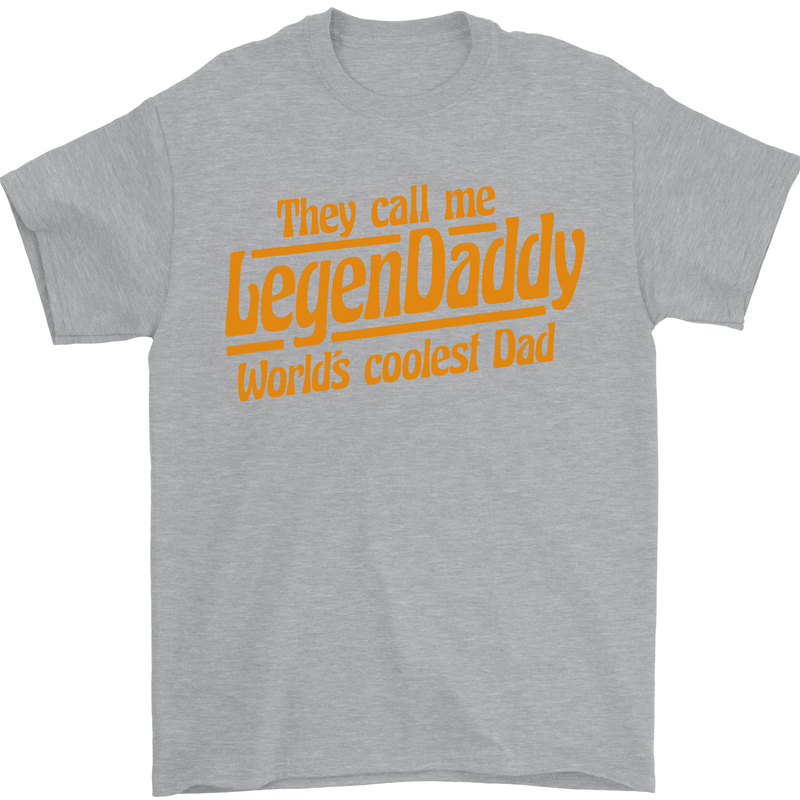 Legendaddy Funny Father's Day Daddy Mens T-Shirt Cotton Gildan Sports Grey