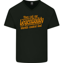 Legendaddy Funny Father's Day Daddy Mens V-Neck Cotton T-Shirt Black