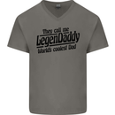 Legendaddy Funny Father's Day Daddy Mens V-Neck Cotton T-Shirt Charcoal
