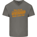 Legendaddy Funny Father's Day Daddy Mens V-Neck Cotton T-Shirt Charcoal
