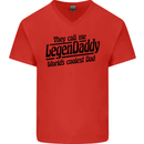 Legendaddy Funny Father's Day Daddy Mens V-Neck Cotton T-Shirt Red
