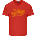 Legendaddy Funny Father's Day Daddy Mens V-Neck Cotton T-Shirt Red