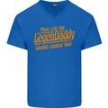 Legendaddy Funny Father's Day Daddy Mens V-Neck Cotton T-Shirt Royal Blue
