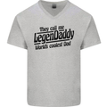 Legendaddy Funny Father's Day Daddy Mens V-Neck Cotton T-Shirt Sports Grey