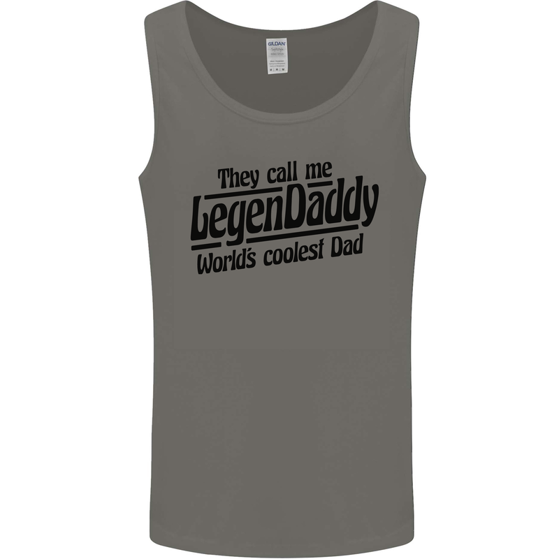 Legendaddy Funny Father's Day Daddy Mens Vest Tank Top Charcoal