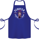 Legendary British Scooter Motorcycle MOD Cotton Apron 100% Organic Royal Blue