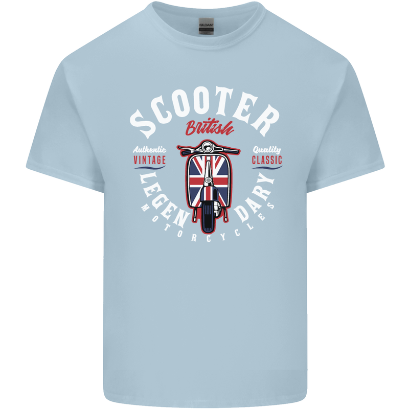 Legendary British Scooter Motorcycle MOD Kids T-Shirt Childrens Light Blue