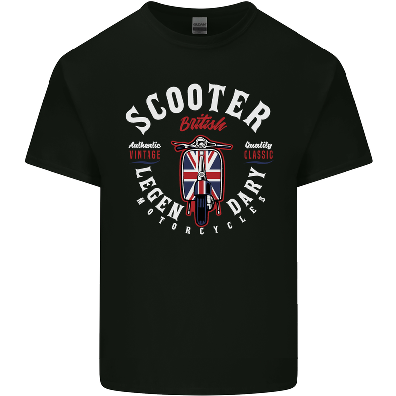 Legendary British Scooter Motorcycle MOD Mens Cotton T-Shirt Tee Top Black