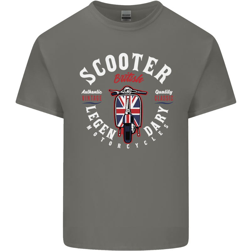 Legendary British Scooter Motorcycle MOD Mens Cotton T-Shirt Tee Top Charcoal
