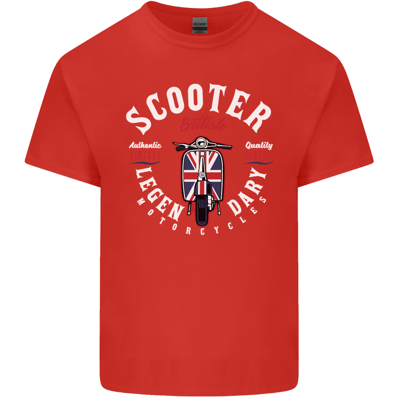 Legendary British Scooter Motorcycle MOD Mens Cotton T-Shirt Tee Top Red