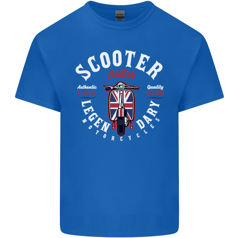 Legendary British Scooter Motorcycle MOD Mens Cotton T-Shirt Tee Top Royal Blue