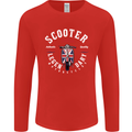 Legendary British Scooter Motorcycle MOD Mens Long Sleeve T-Shirt Red