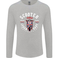 Legendary British Scooter Motorcycle MOD Mens Long Sleeve T-Shirt Sports Grey