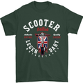 Legendary British Scooter Motorcycle MOD Mens T-Shirt Cotton Gildan Forest Green