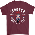 Legendary British Scooter Motorcycle MOD Mens T-Shirt Cotton Gildan Maroon