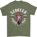 Legendary British Scooter Motorcycle MOD Mens T-Shirt Cotton Gildan Military Green