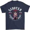 Legendary British Scooter Motorcycle MOD Mens T-Shirt Cotton Gildan Navy Blue