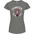 Legendary British Scooter Motorcycle MOD Womens Petite Cut T-Shirt Charcoal