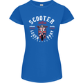 Legendary British Scooter Motorcycle MOD Womens Petite Cut T-Shirt Royal Blue