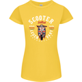 Legendary British Scooter Motorcycle MOD Womens Petite Cut T-Shirt Yellow