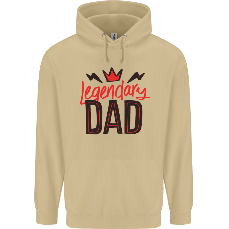 Legendary Dad Fathers Day Mens 80% Cotton Hoodie Sand