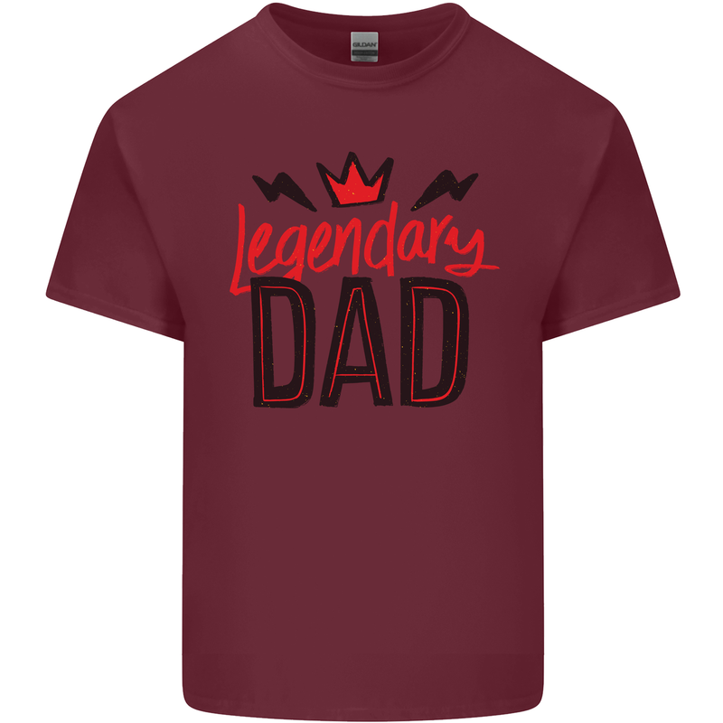 Legendary Dad Fathers Day Mens Cotton T-Shirt Tee Top Maroon