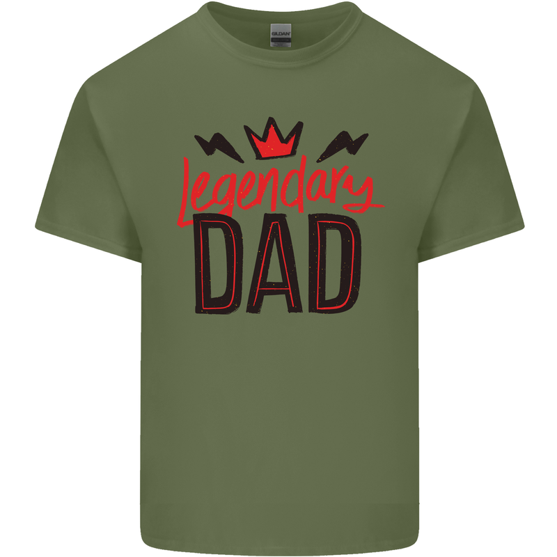 Legendary Dad Fathers Day Mens Cotton T-Shirt Tee Top Military Green