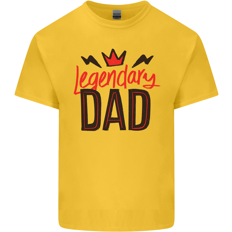 Legendary Dad Fathers Day Mens Cotton T-Shirt Tee Top Yellow