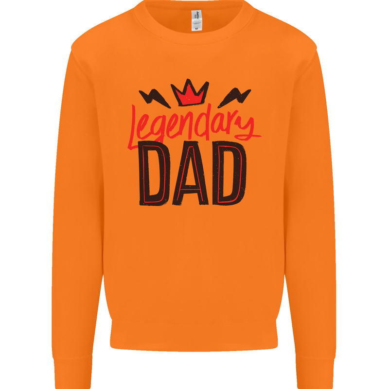 Legendary Dad Fathers Day Mens Sweatshirt Jumper Orange