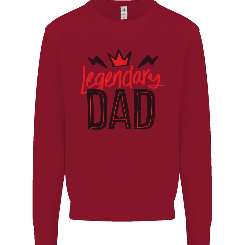 Legendary Dad Fathers Day Mens Sweatshirt Jumper Red