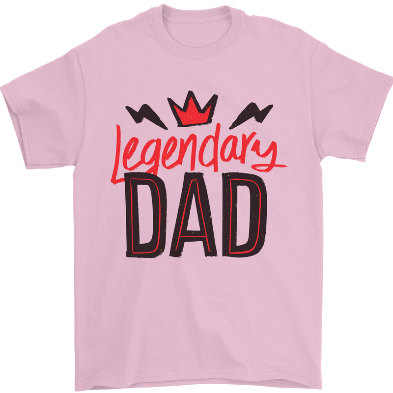 Legendary Dad Fathers Day Mens T-Shirt Cotton Gildan Light Pink