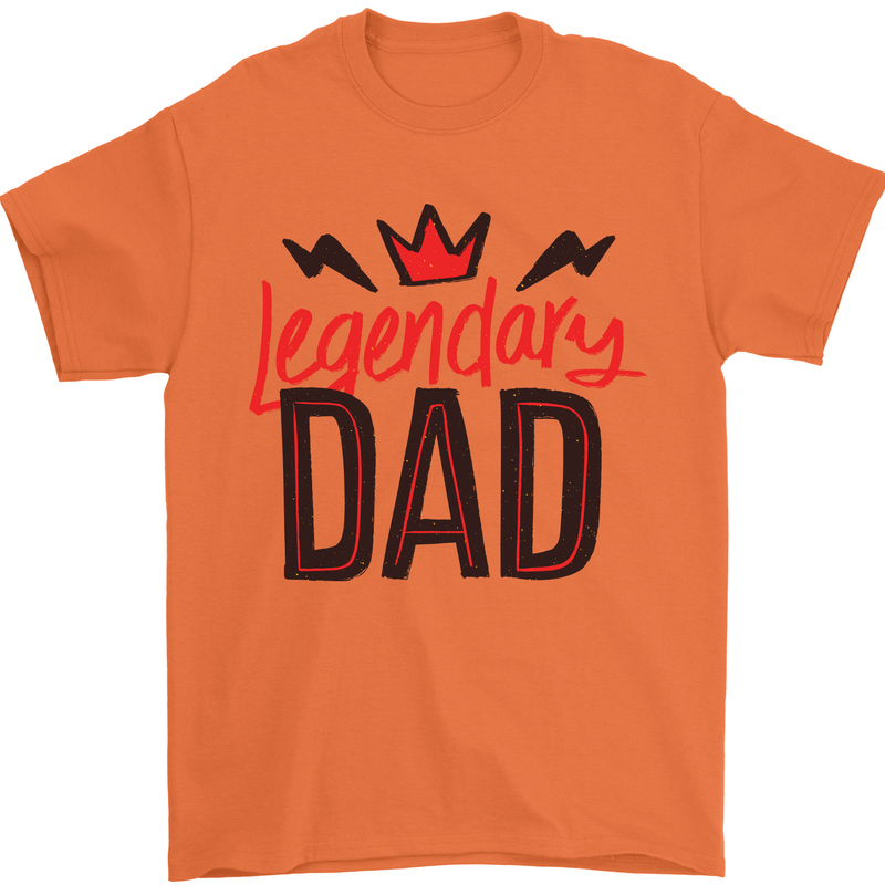 Legendary Dad Fathers Day Mens T-Shirt Cotton Gildan Orange