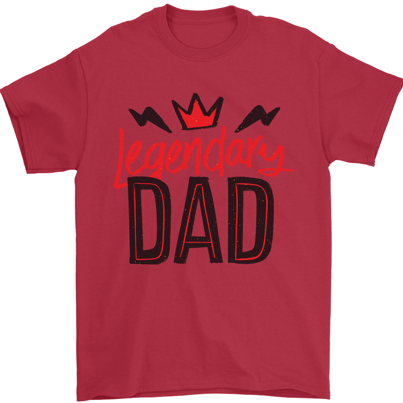 Legendary Dad Fathers Day Mens T-Shirt Cotton Gildan Red