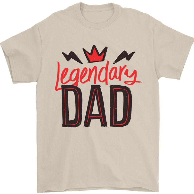 Legendary Dad Fathers Day Mens T-Shirt Cotton Gildan Sand