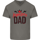 Legendary Dad Fathers Day Mens V-Neck Cotton T-Shirt Charcoal