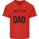 Legendary Dad Fathers Day Mens V-Neck Cotton T-Shirt Red