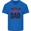 Legendary Dad Fathers Day Mens V-Neck Cotton T-Shirt Royal Blue