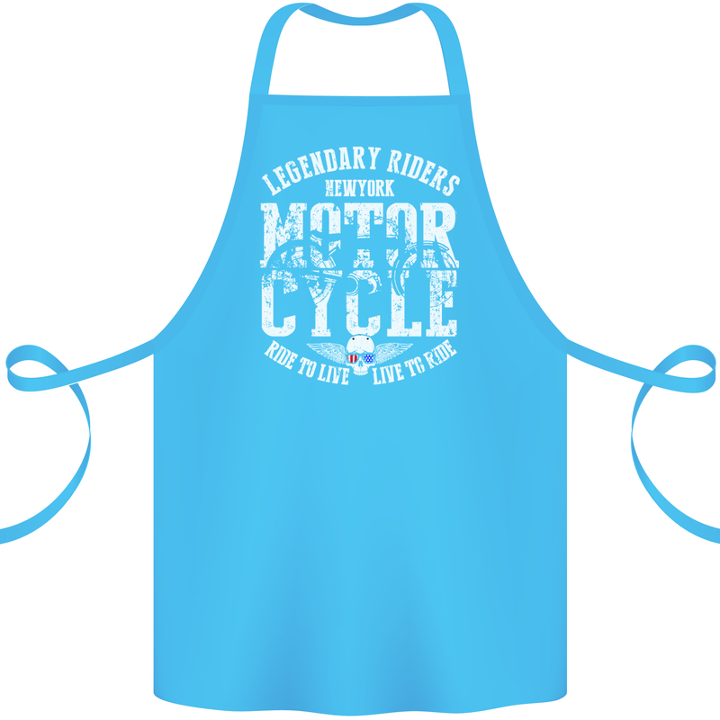 Legendary Motorcycle Riders Motorbike Biker Cotton Apron 100% Organic Turquoise