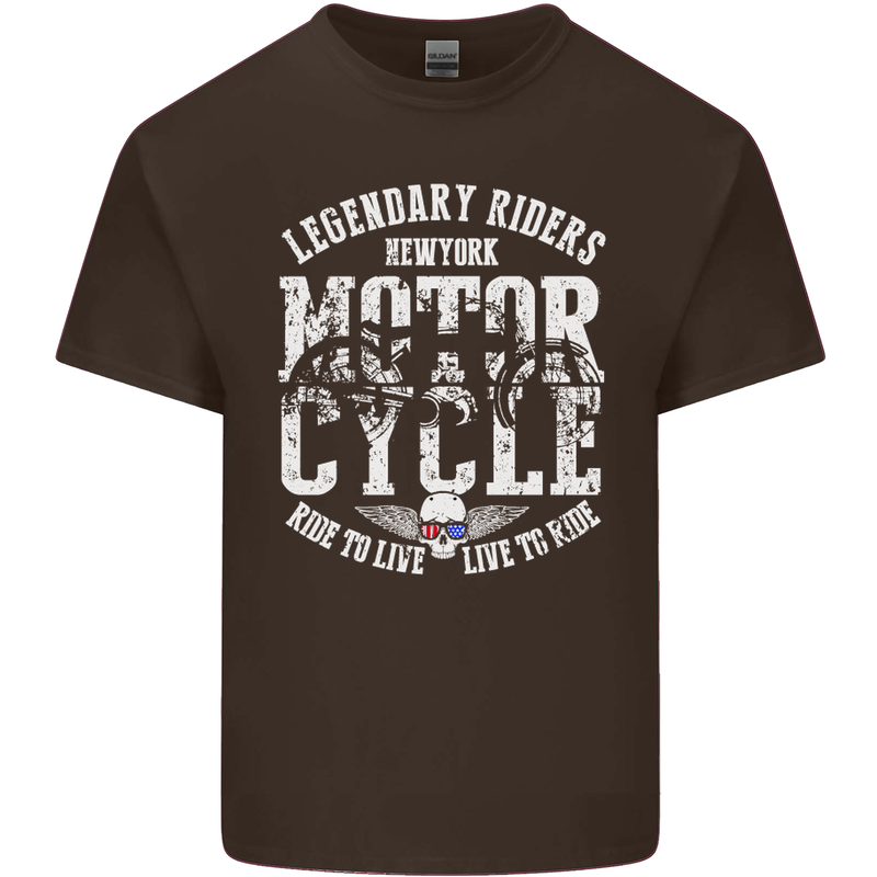 Legendary Motorcycle Riders Motorbike Biker Mens Cotton T-Shirt Tee Top Dark Chocolate