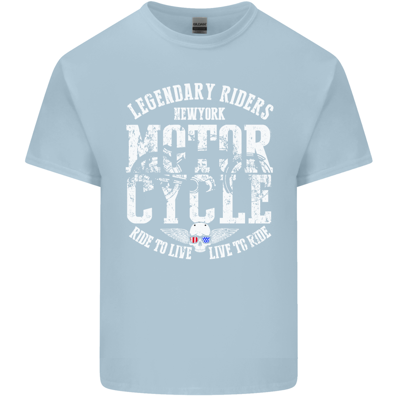 Legendary Motorcycle Riders Motorbike Biker Mens Cotton T-Shirt Tee Top Light Blue