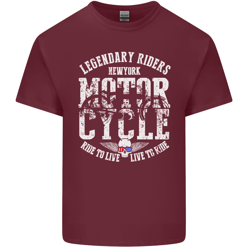 Legendary Motorcycle Riders Motorbike Biker Mens Cotton T-Shirt Tee Top Maroon