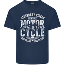 Legendary Motorcycle Riders Motorbike Biker Mens Cotton T-Shirt Tee Top Navy Blue