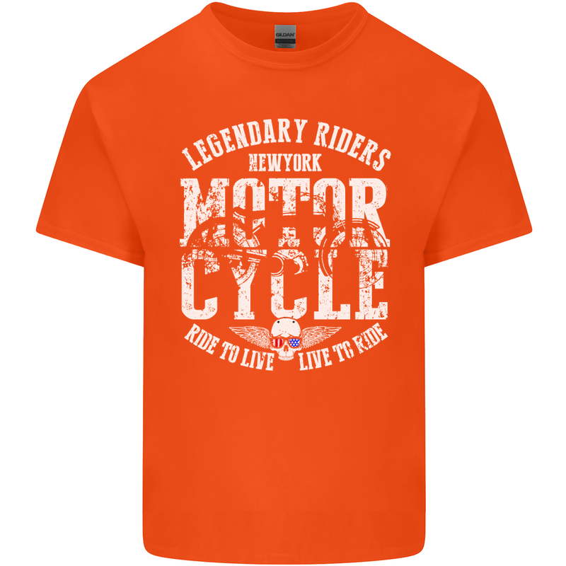 Legendary Motorcycle Riders Motorbike Biker Mens Cotton T-Shirt Tee Top Orange